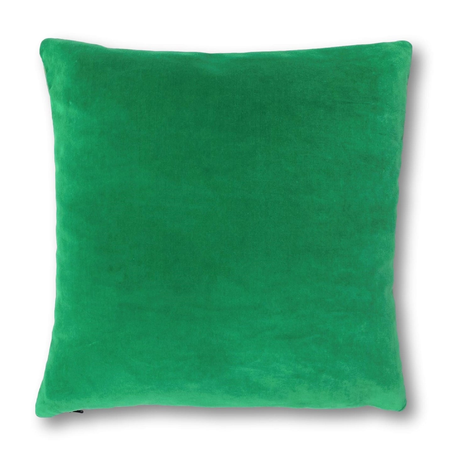 Emerald Green Velvet Cushion Cover with Silver Grey