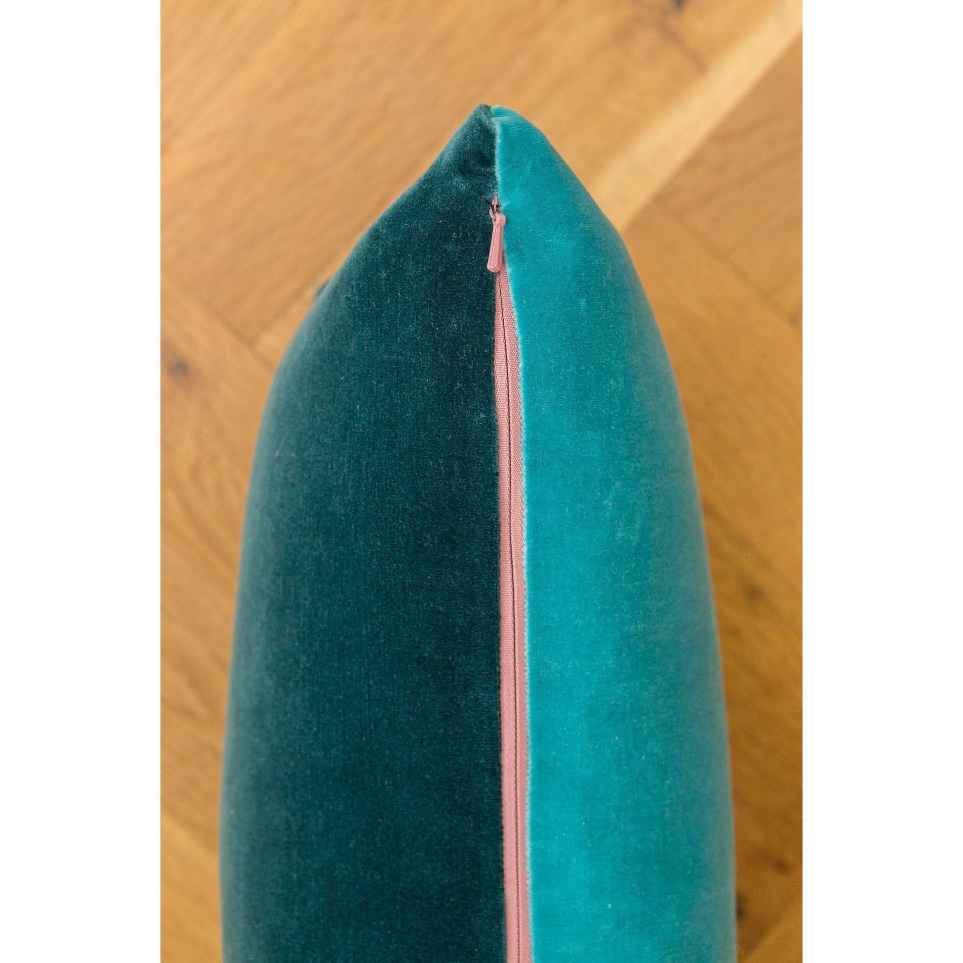 Turquoise Velvet Cushion with Teal Luxe 39