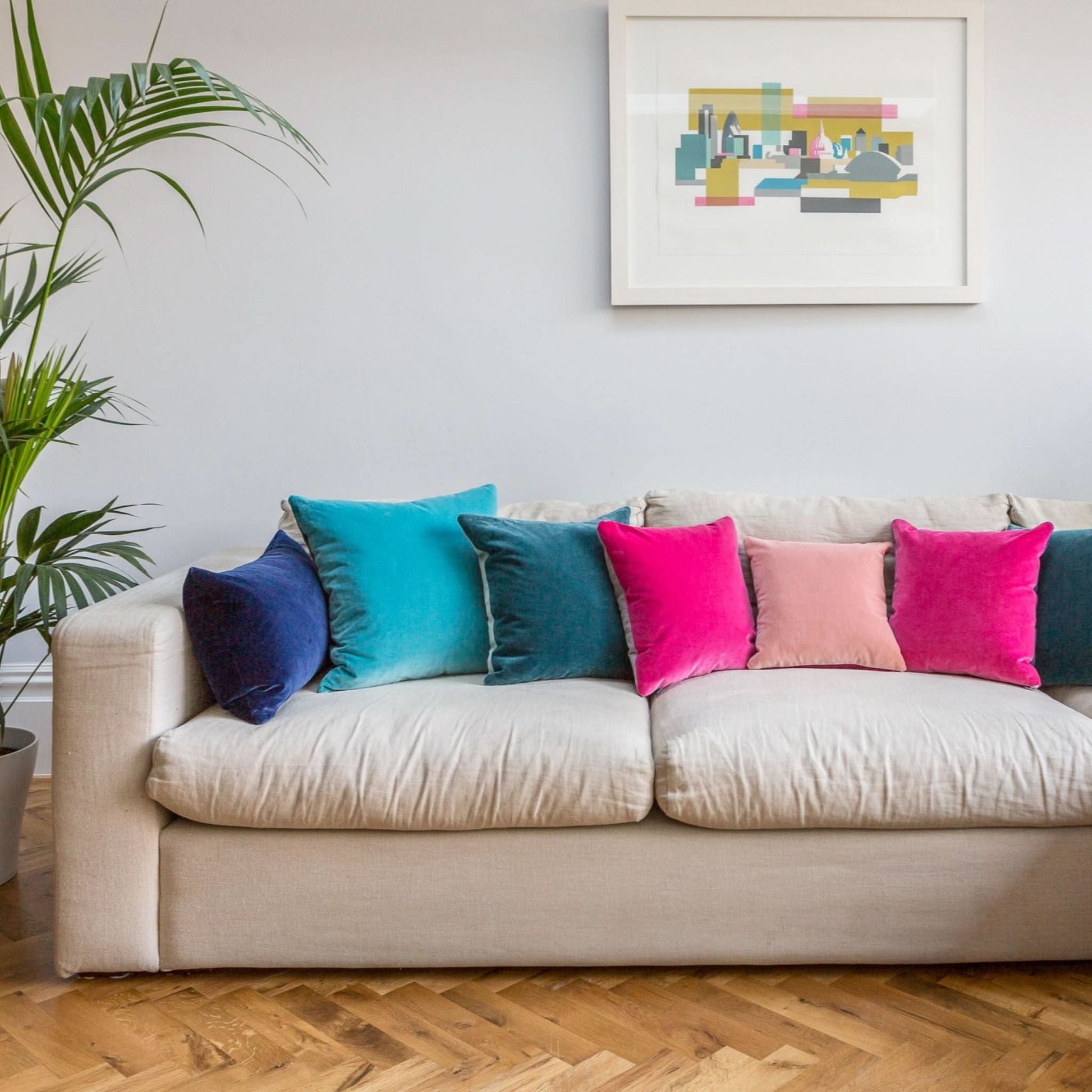 bright coloured cushion
