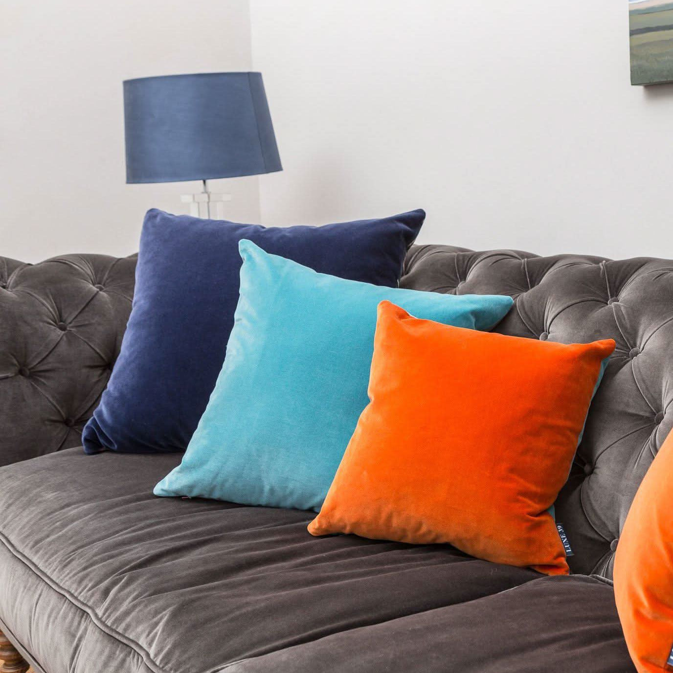 turquoise velvet cushion cover luxe 39