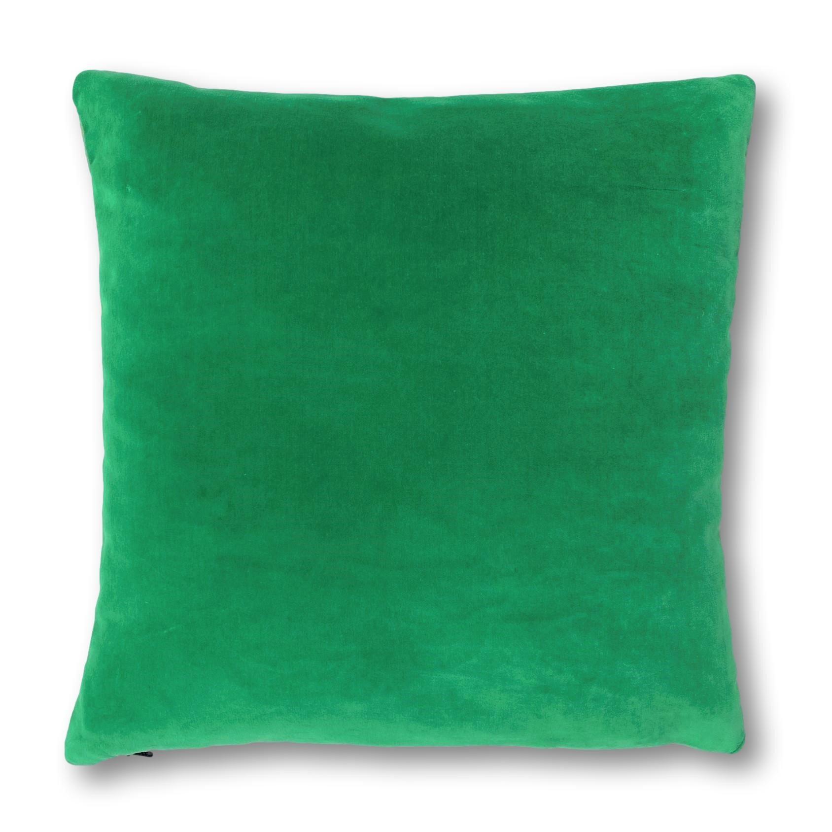 green velvet cushions