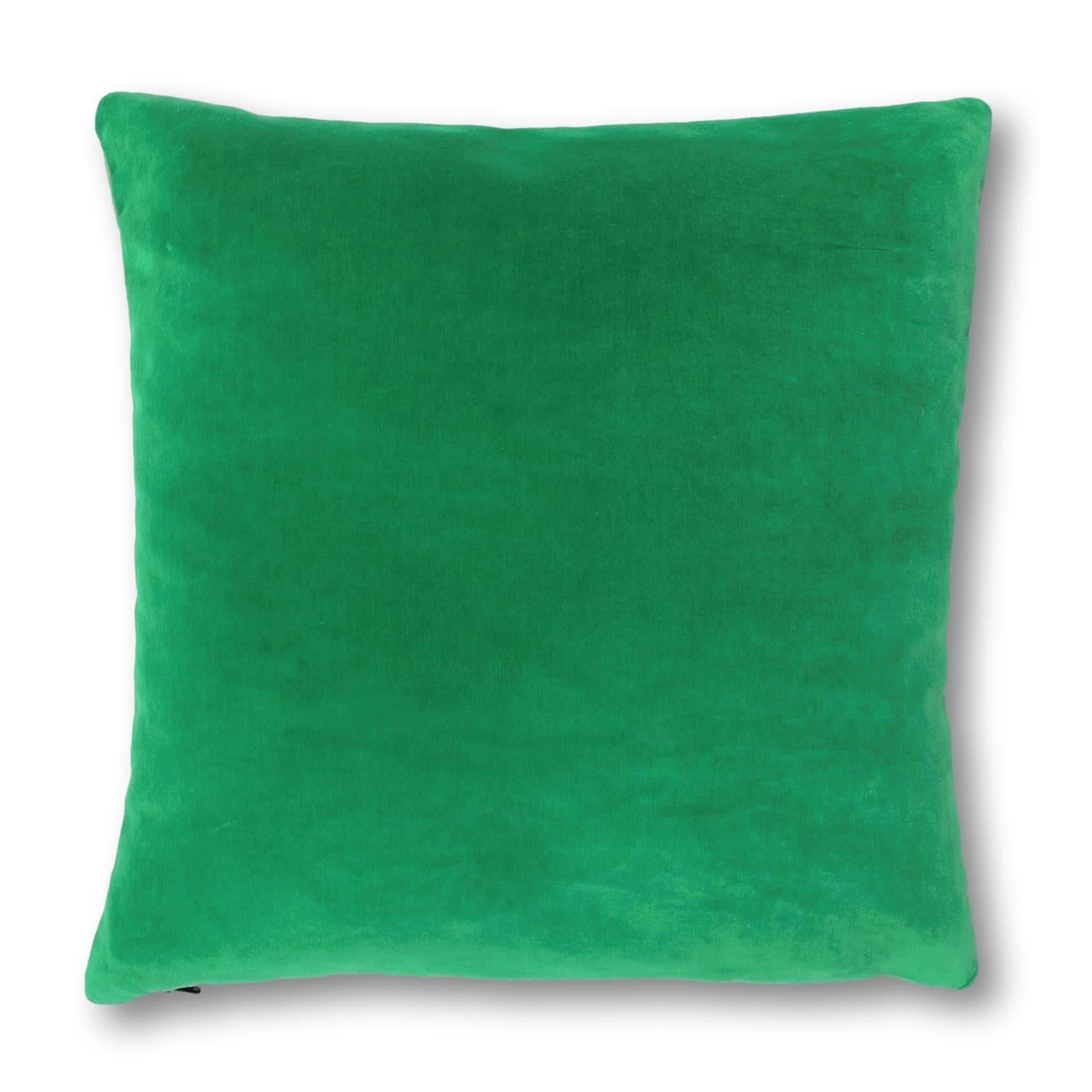 emerald green velvet cushion
