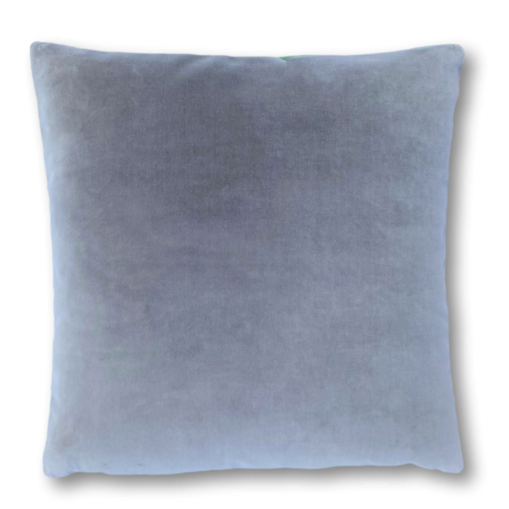 Silver velvet outlet pillow