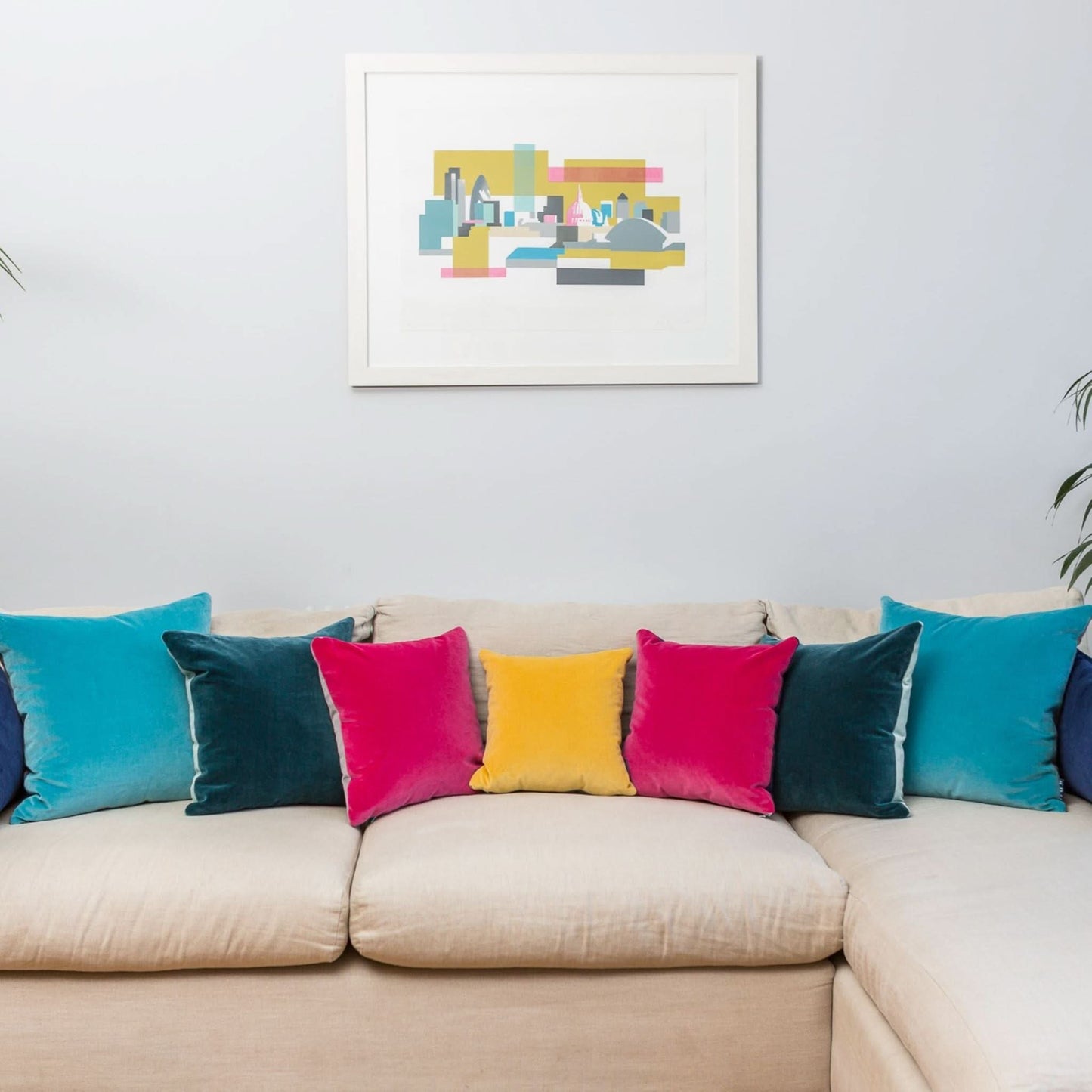 pink and yellow cushion luxe 39