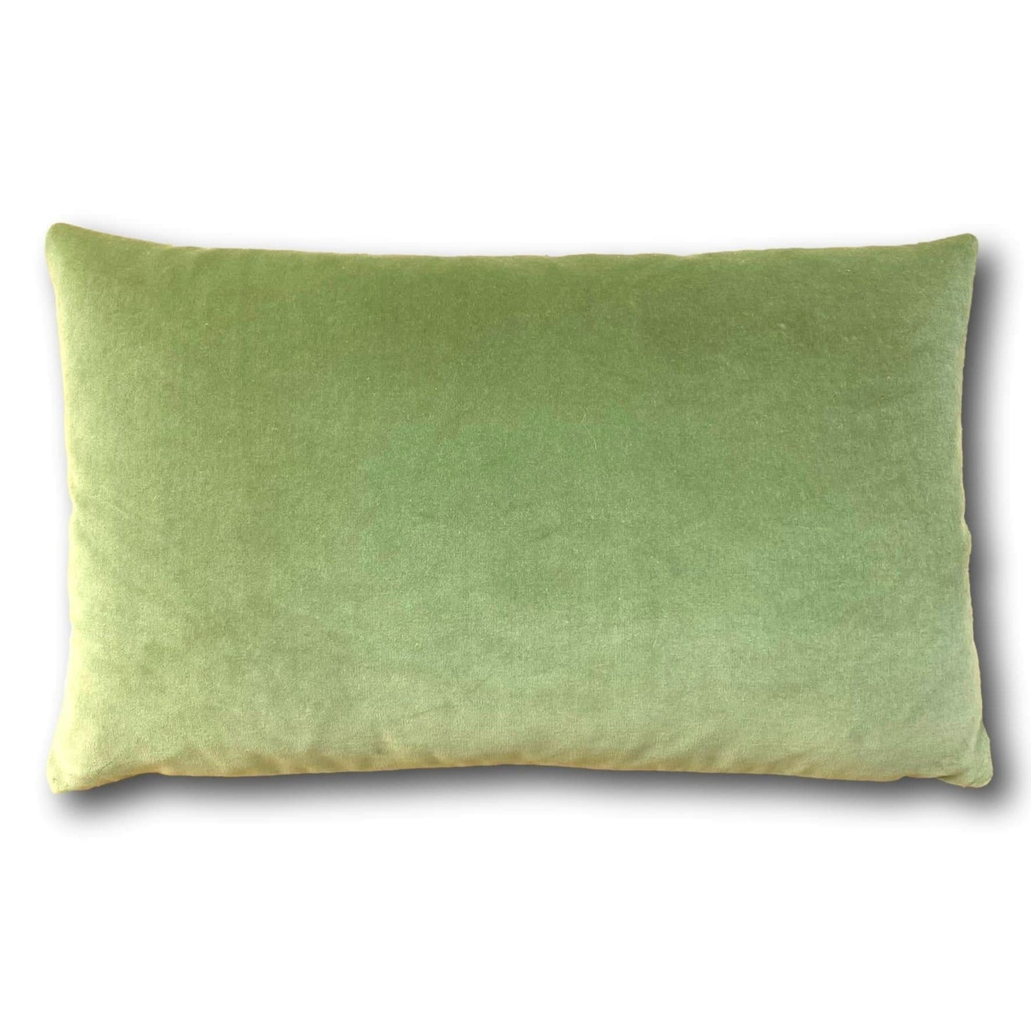 sage green cushion cover in a rectangular shape