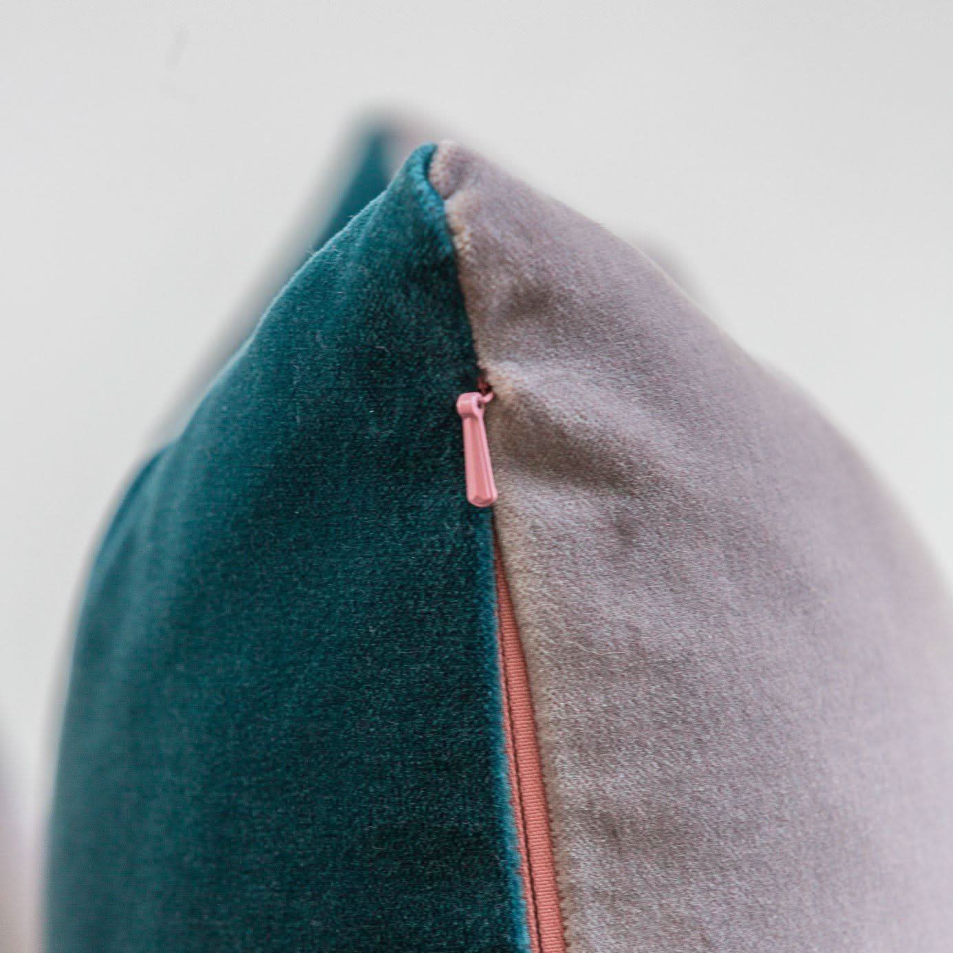 soft grey cushion with teal by luxe 39