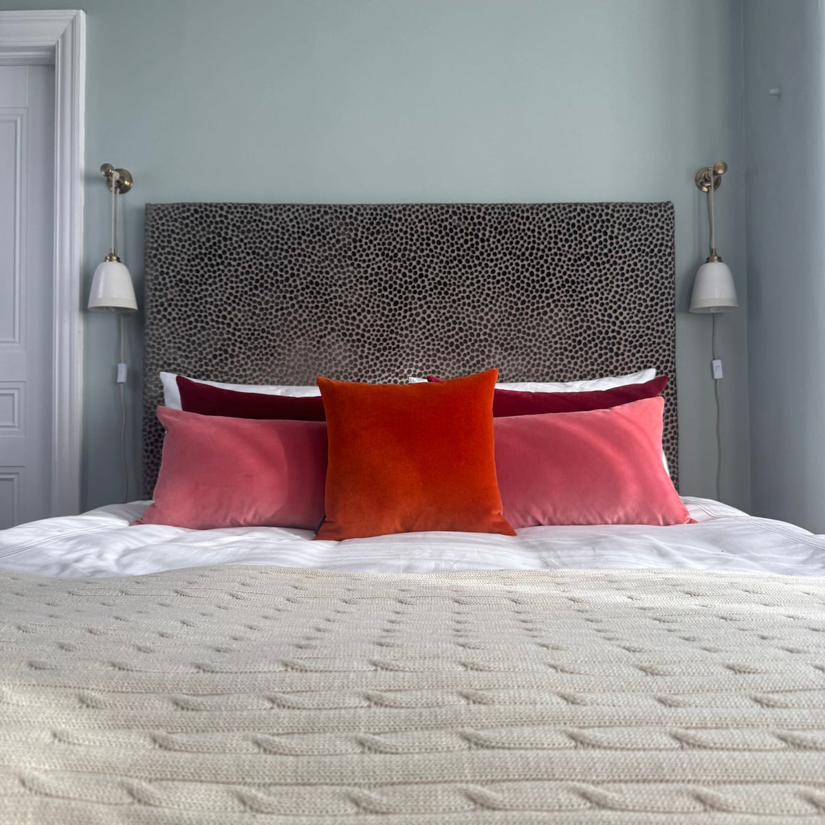 orange velvet cushion covers