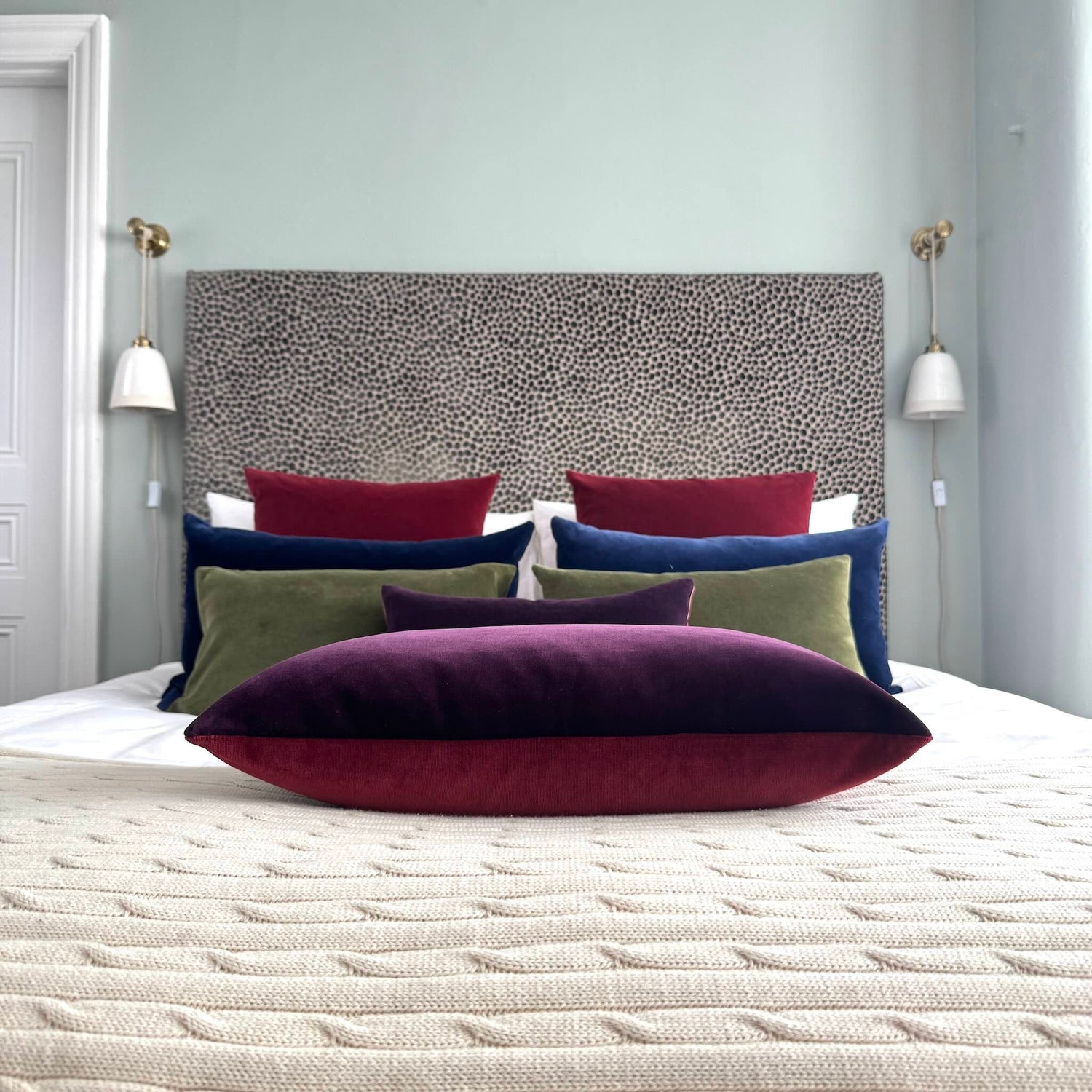 red and purple cushions
