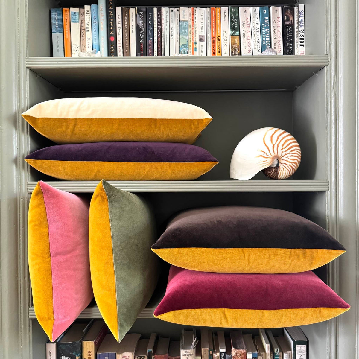 yellow velvet cushion collection