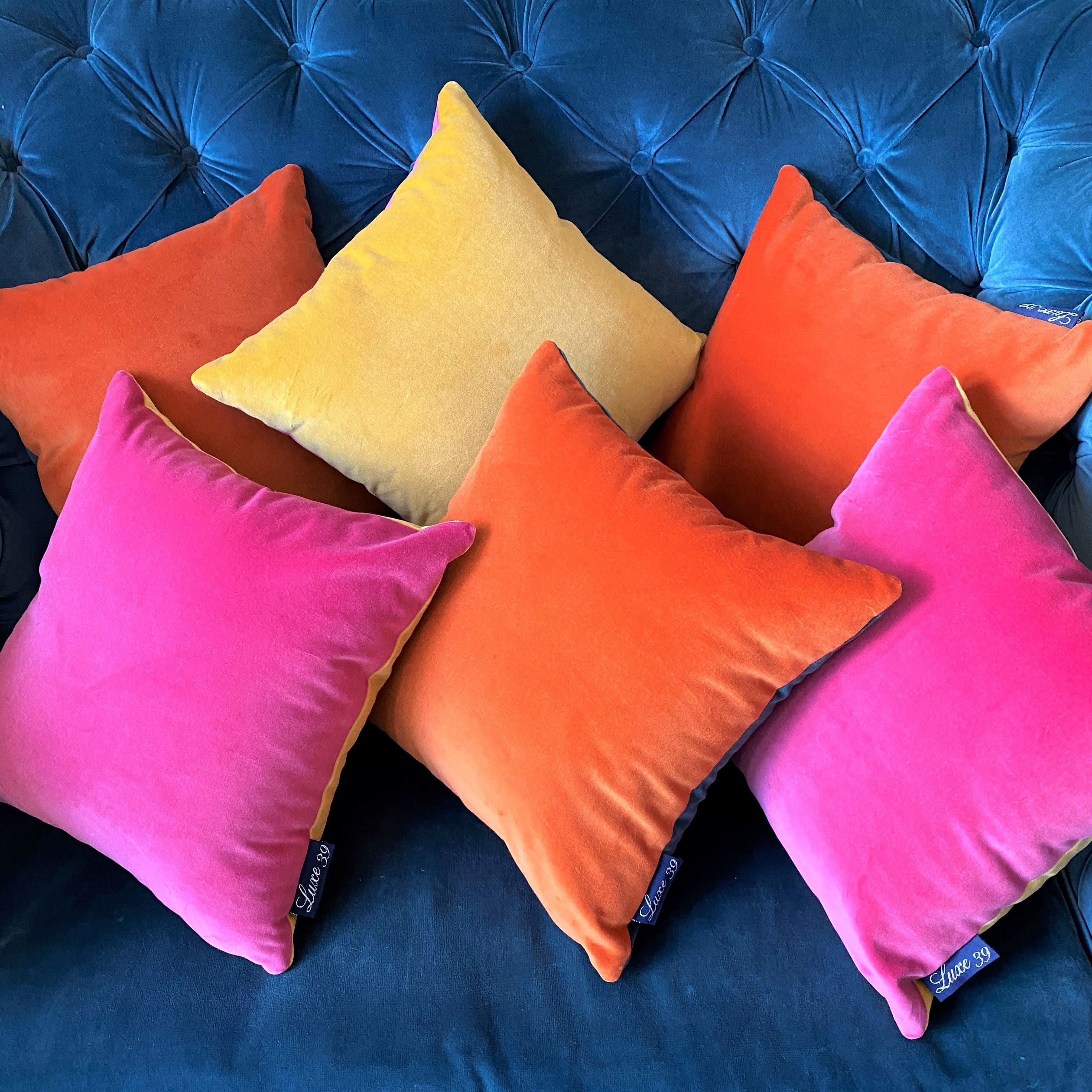 Bright on sale orange cushions