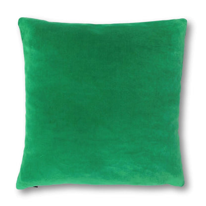 Emerald Green Velvet Cushion Cover with Silver Grey