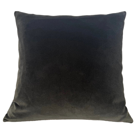 charcoal grey velvet cushion cut out