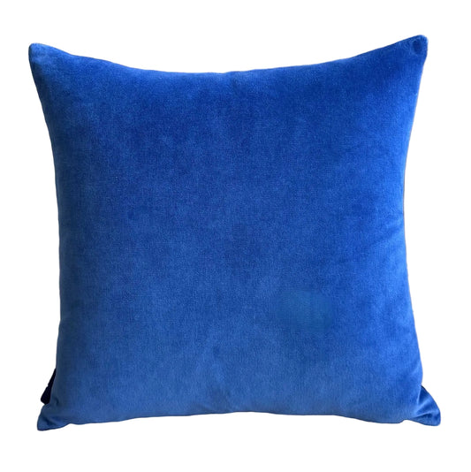 cobalt blue velvet cushion