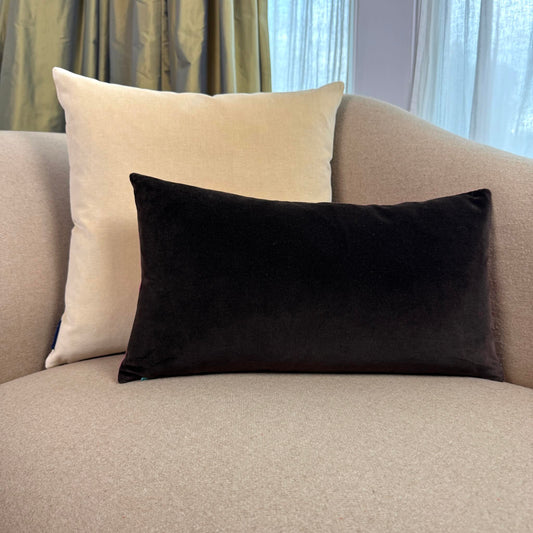 Dark Chocolate and Champagne Reversible Velvet Cushion Cover