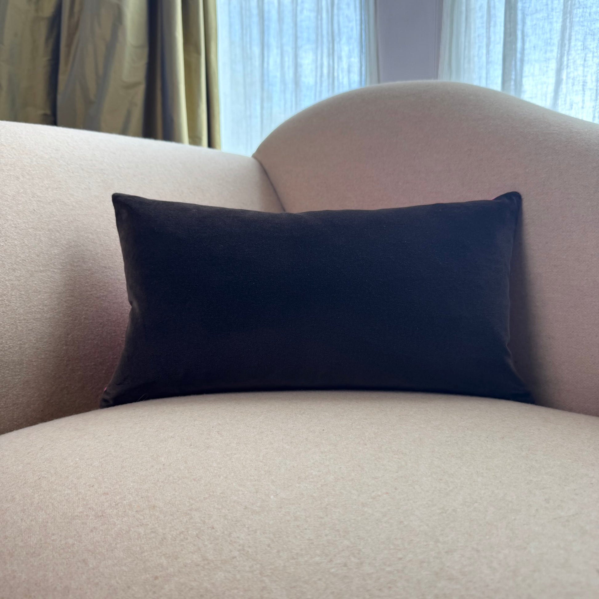 dark chocolate velvet cushion rectangle