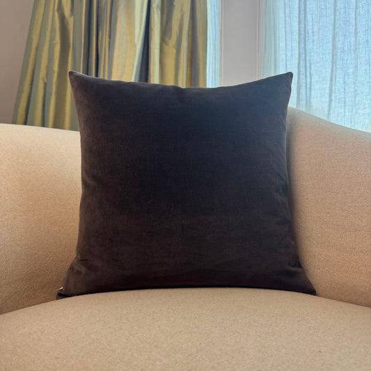 dark chocolate velvet cushion square