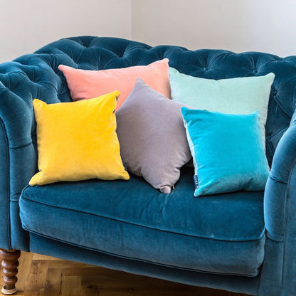 duck egg blue and grey cushions