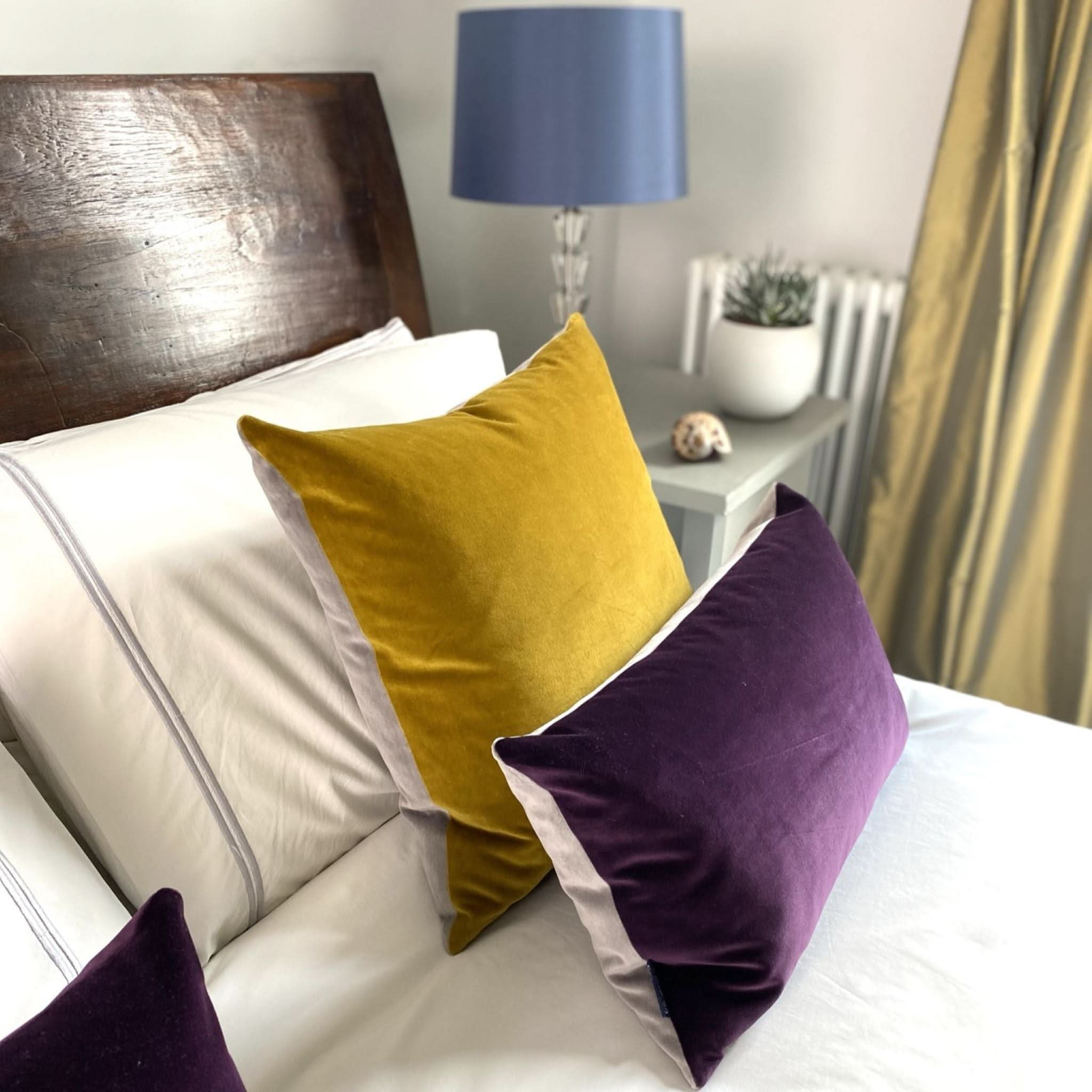 Gold and Silver Cushion Luxe 39 London Velvet Cushions