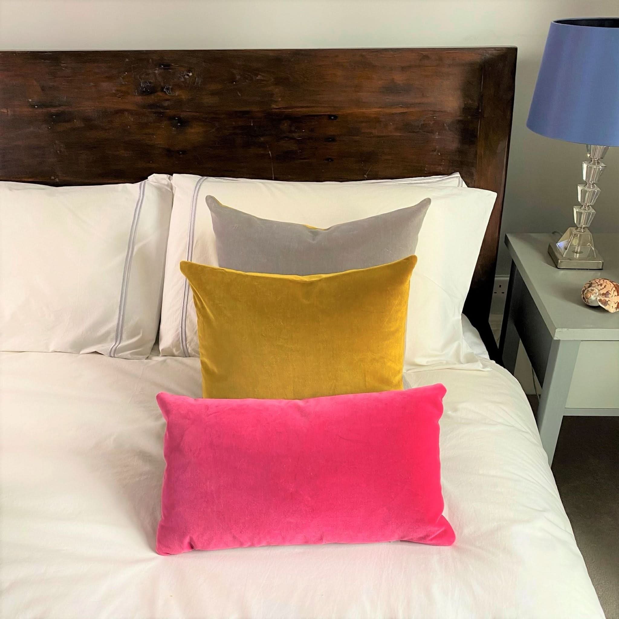 Gold bed cheap cushions