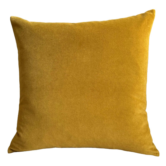 Gold ochre velvet fabric sample