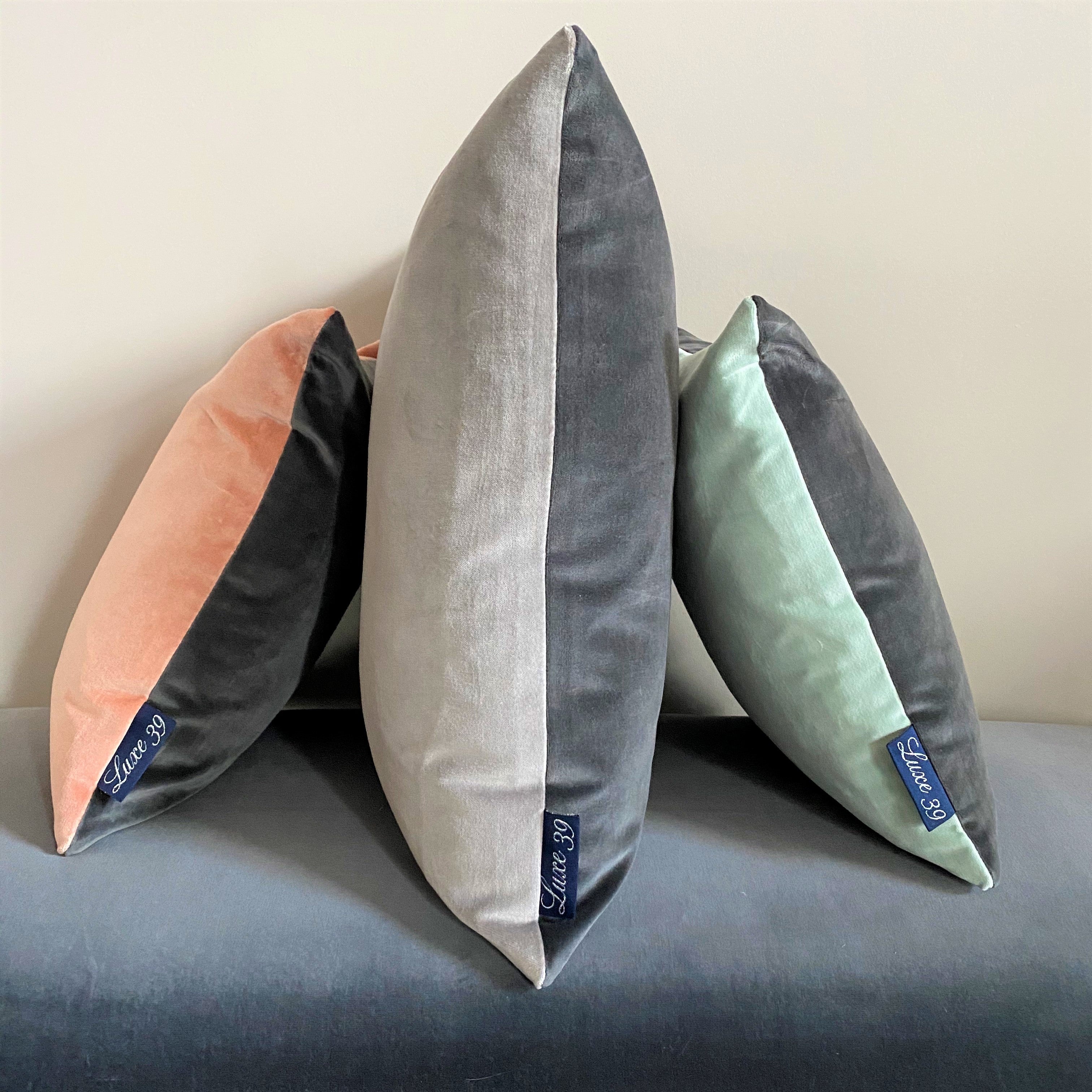 Dark grey pillow outlet covers