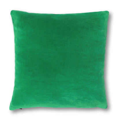 Dark Grey Velvet Cushion Cover with Emerald Green