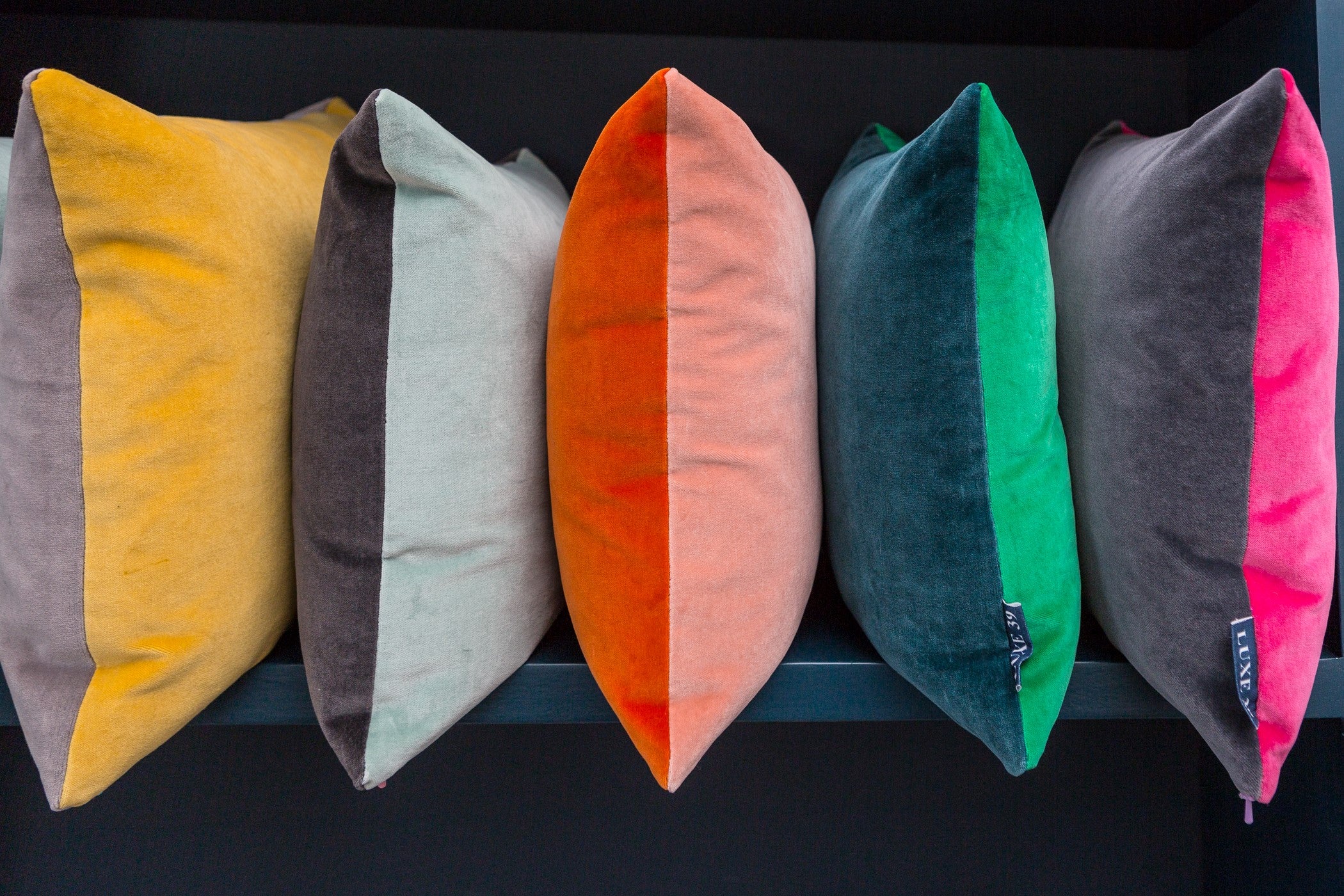 large velvet cushions