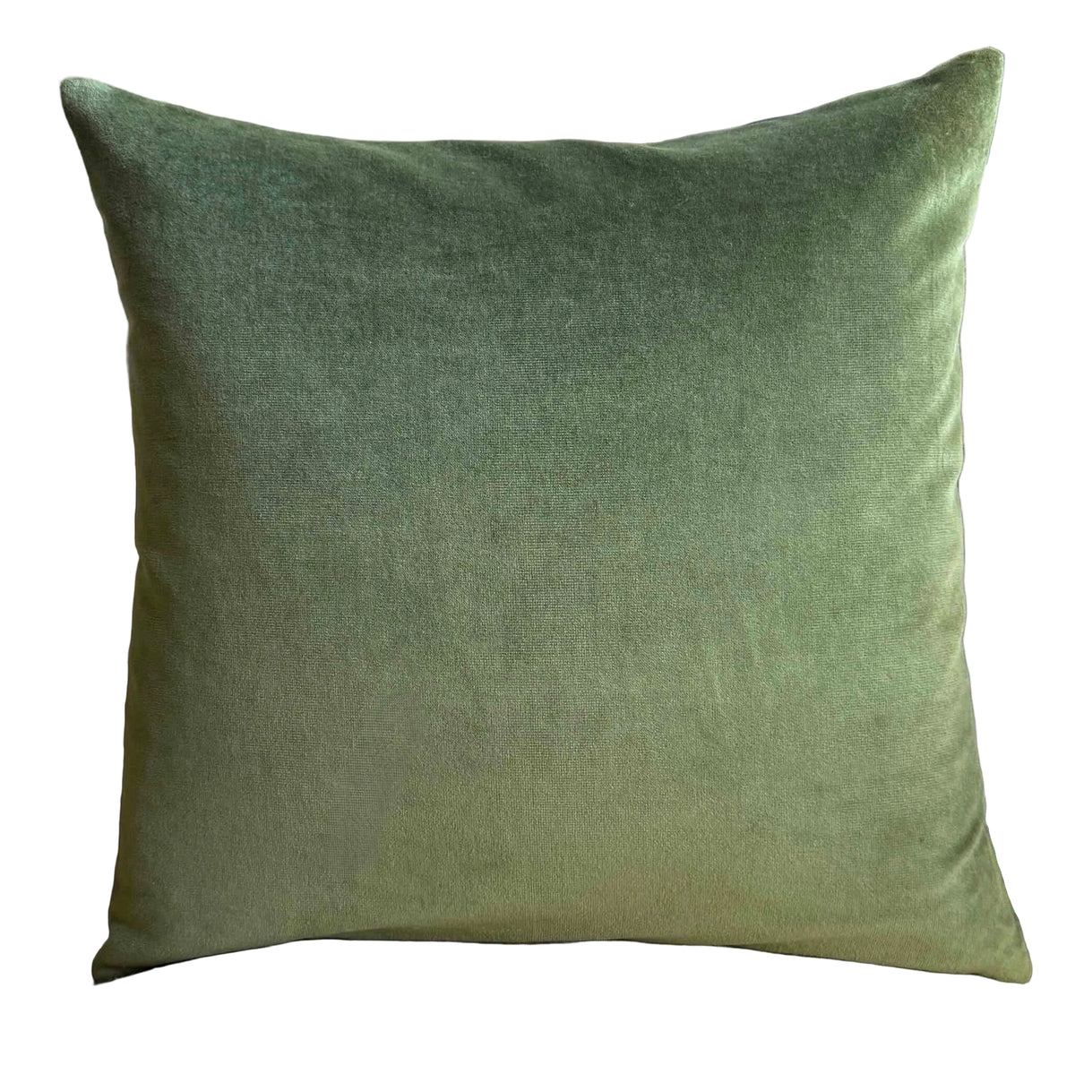 Olive green velvet cushion square