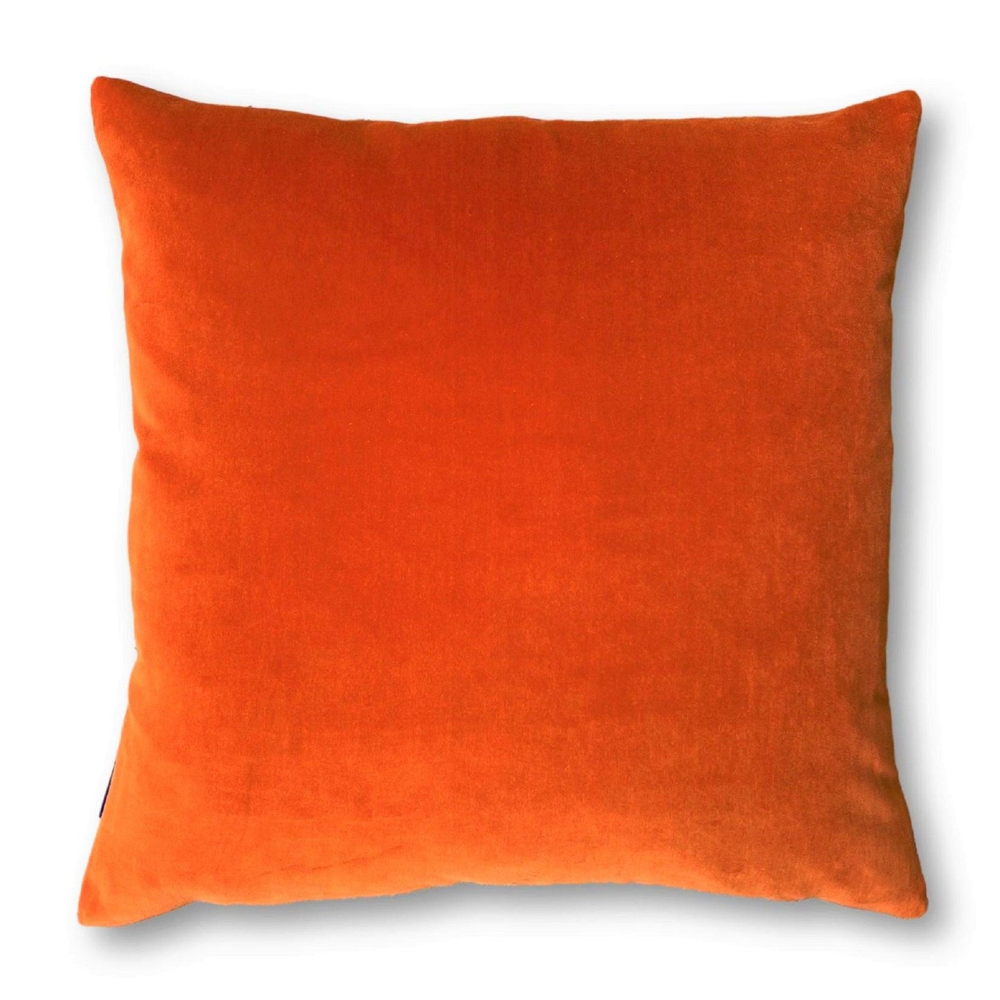 Burnt Orange Velvet Cushion with Emerald Green