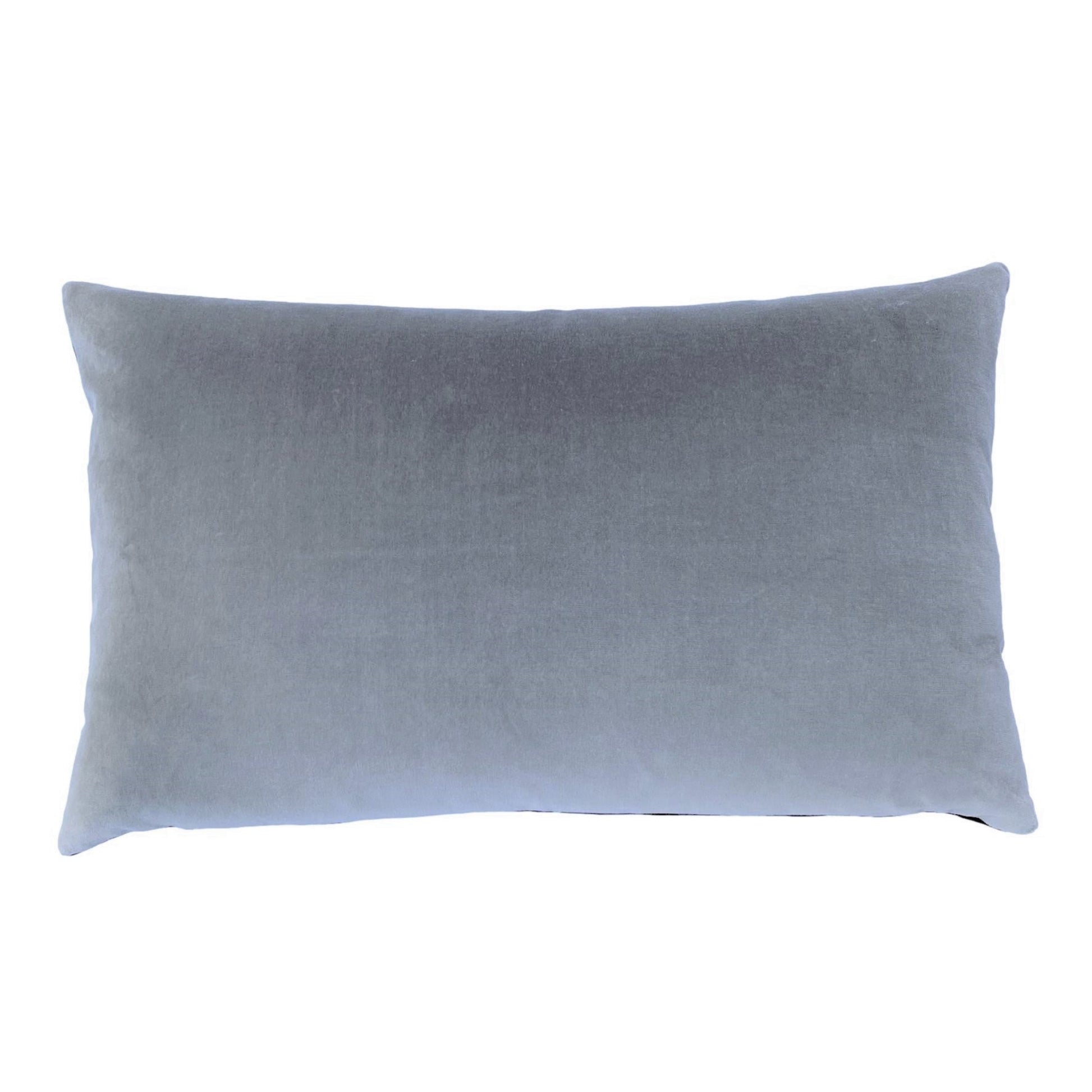 grey cushion cover with a sage green reverse