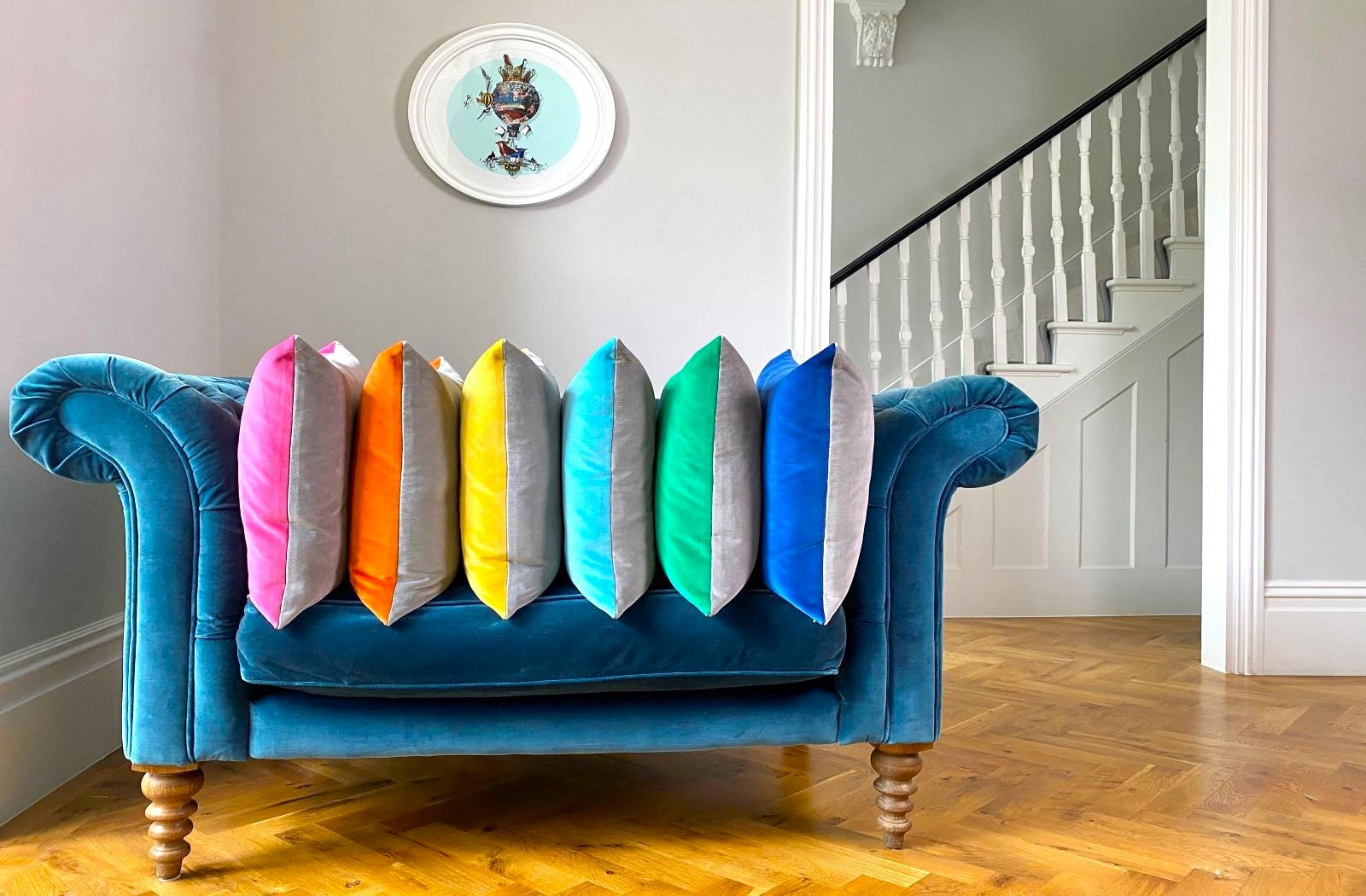 velvet cushions and velvet cushion covers in bright colours
