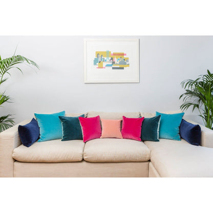 Turquoise Velvet Cushion with Teal Luxe 39