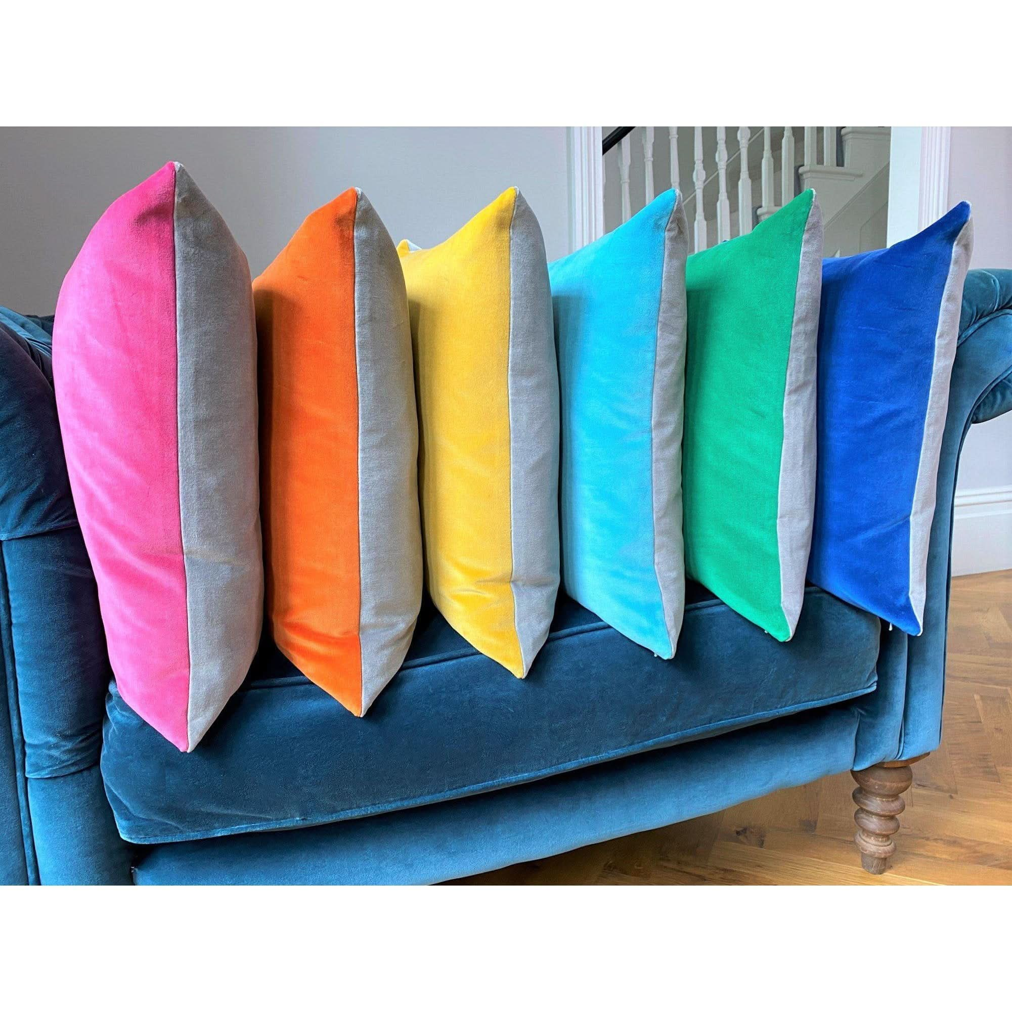 Bright blue sale cushions