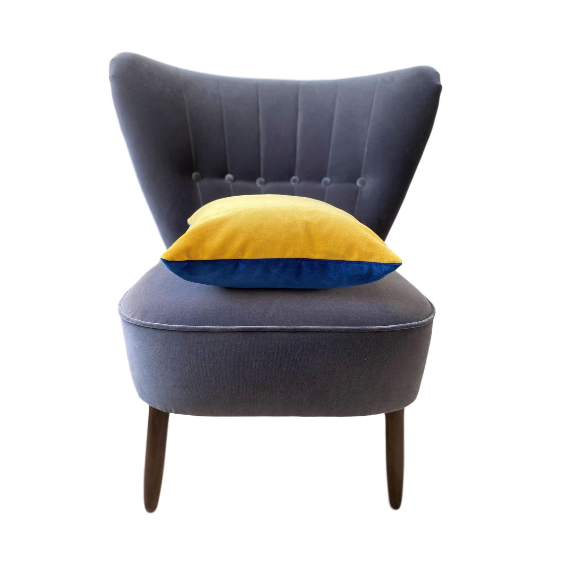 Blue and mustard cushion by luxe 39