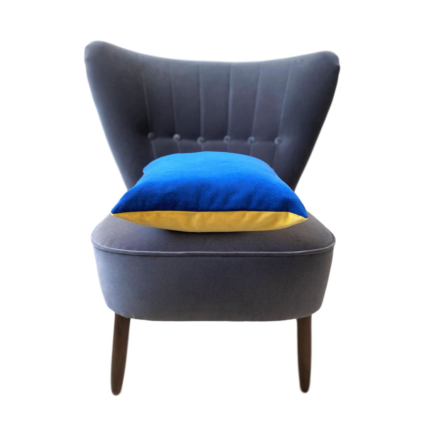Blue and mustard cushions by luxe 39