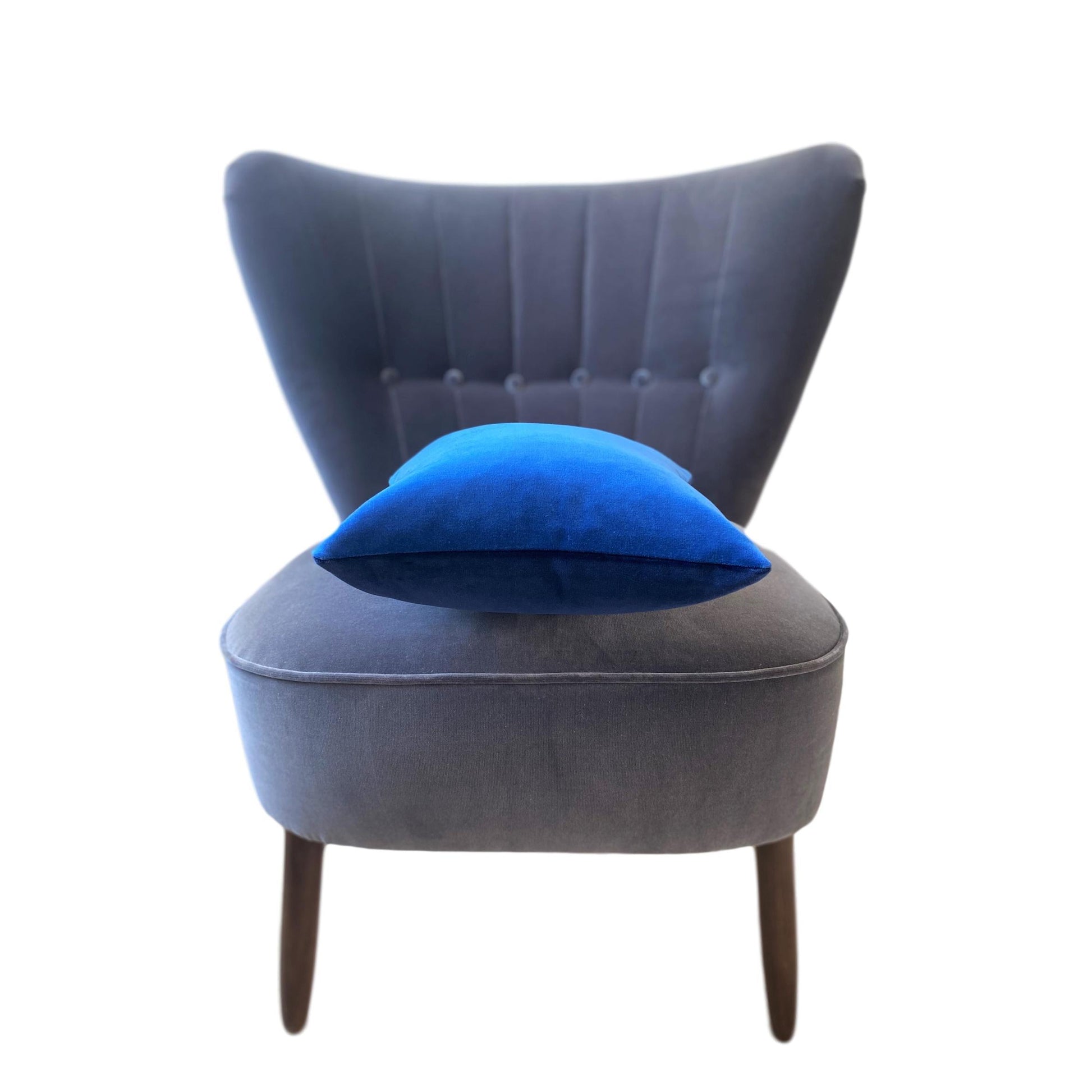 Blue velvet cushion cover