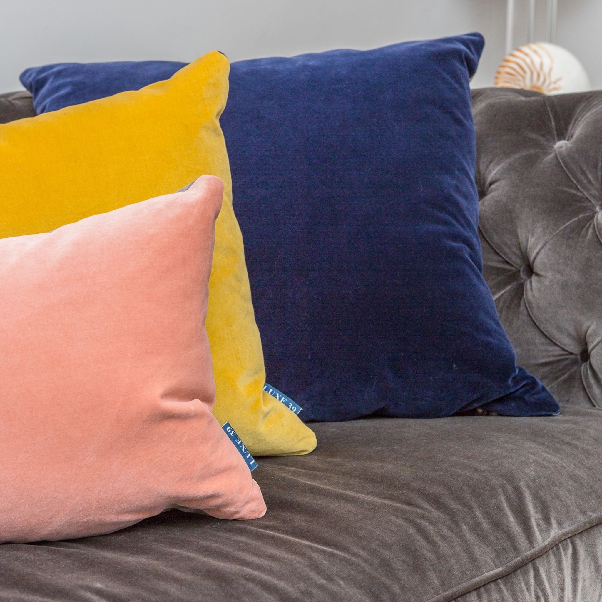 Navy and outlet blush cushions