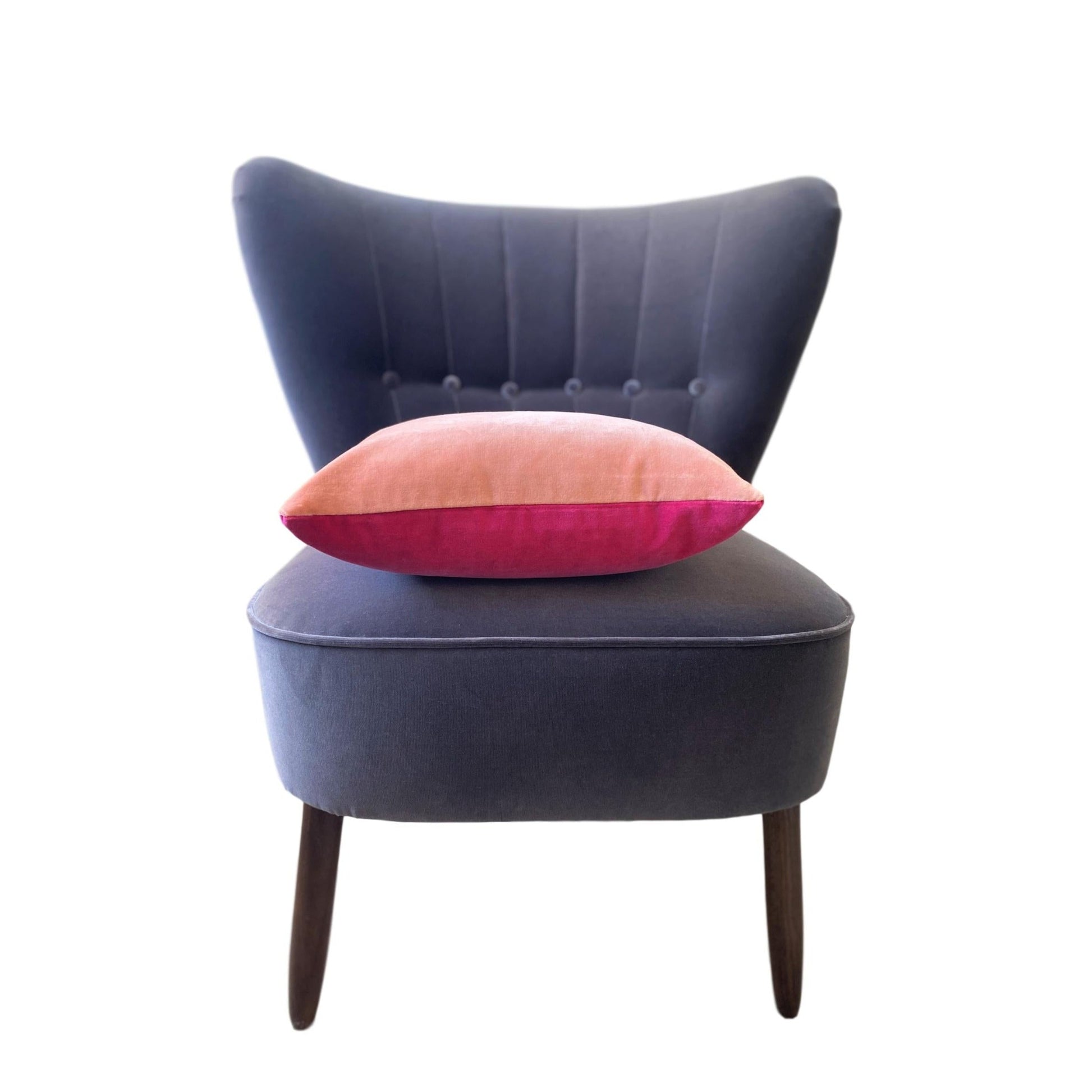 Dark pink cushion with a blush reverse by Luxe 39