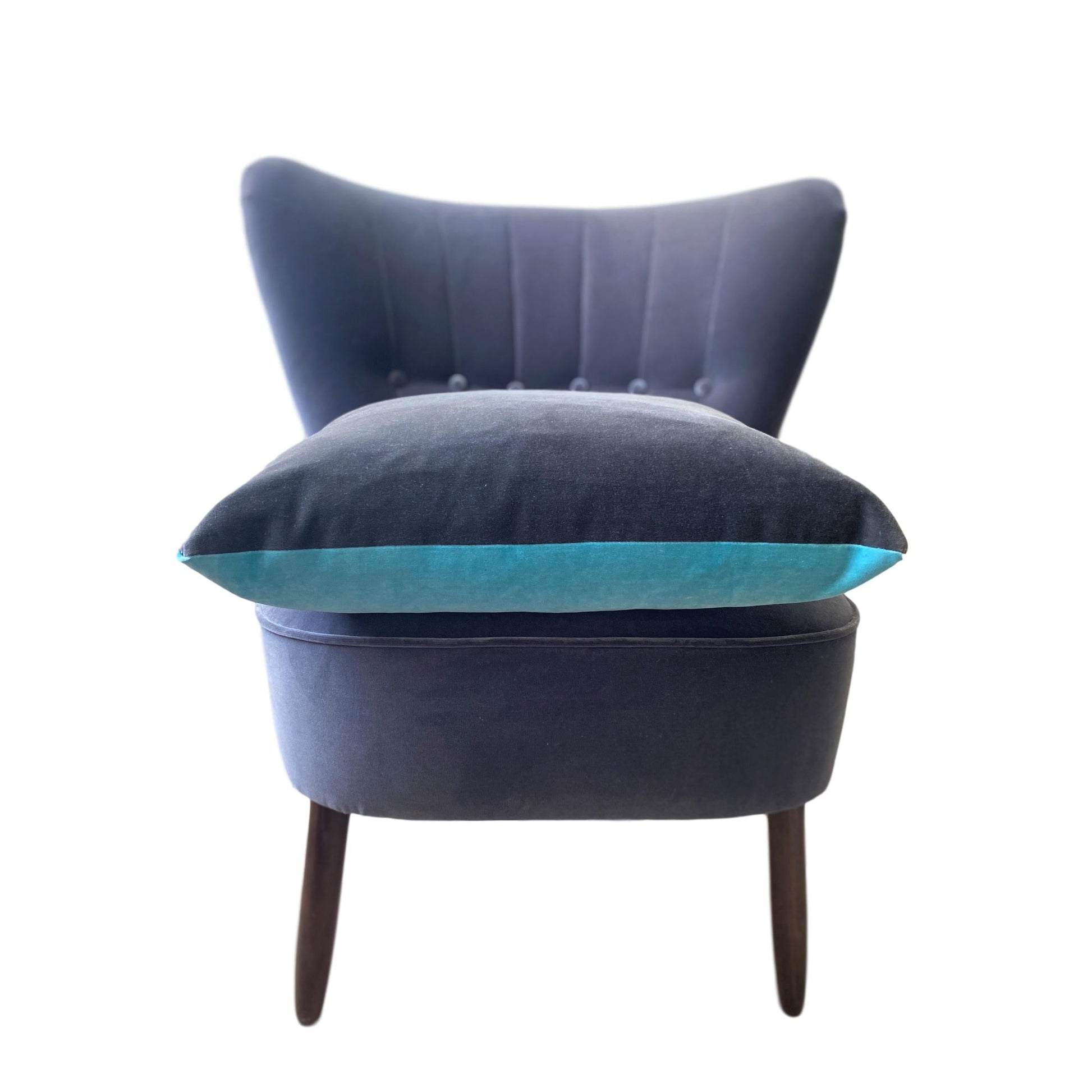 Cushions 60cm x 60cm in turquoise and dark grey by Luxe 39