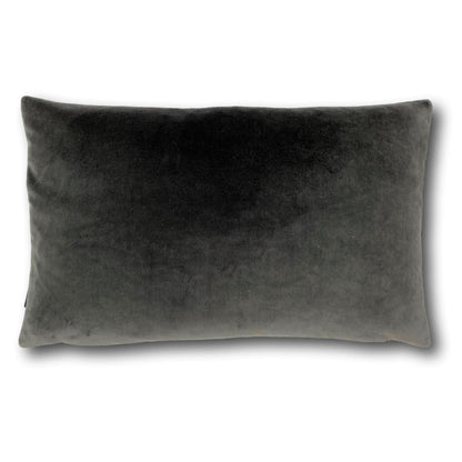 Dark Grey Velvet Cushion Cover with Sage Green