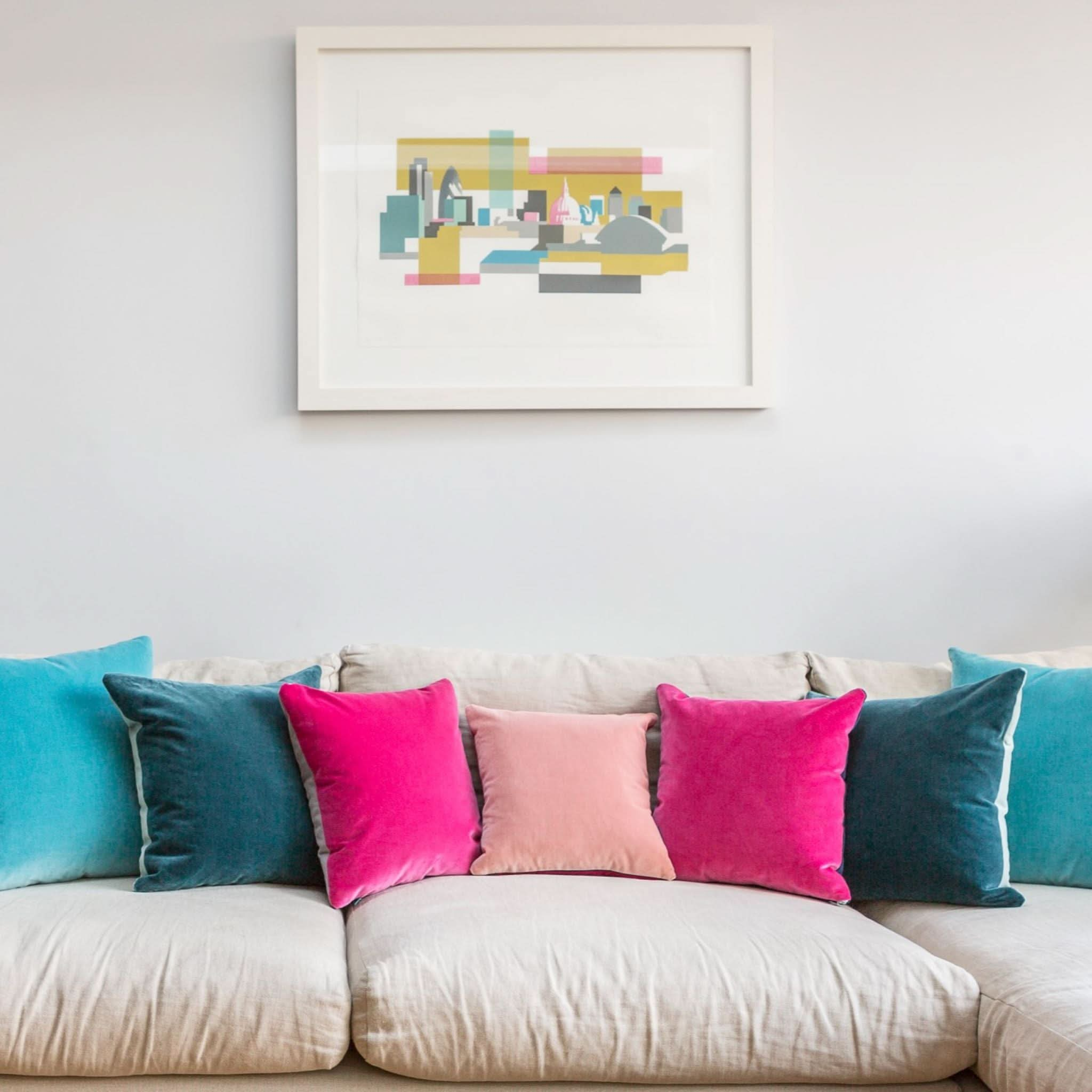 Pink living room clearance cushions