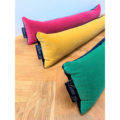 bright coloured velvet draft excluders