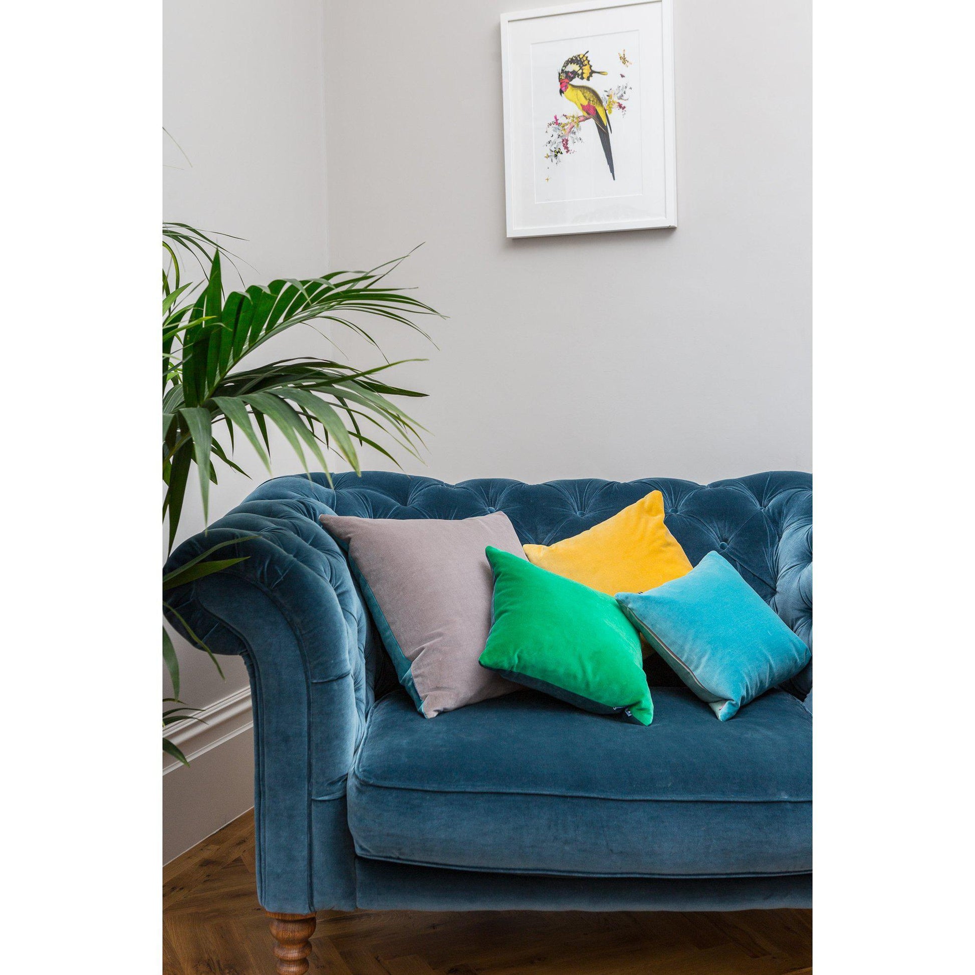 turquoise velvet cushion cover luxe 39