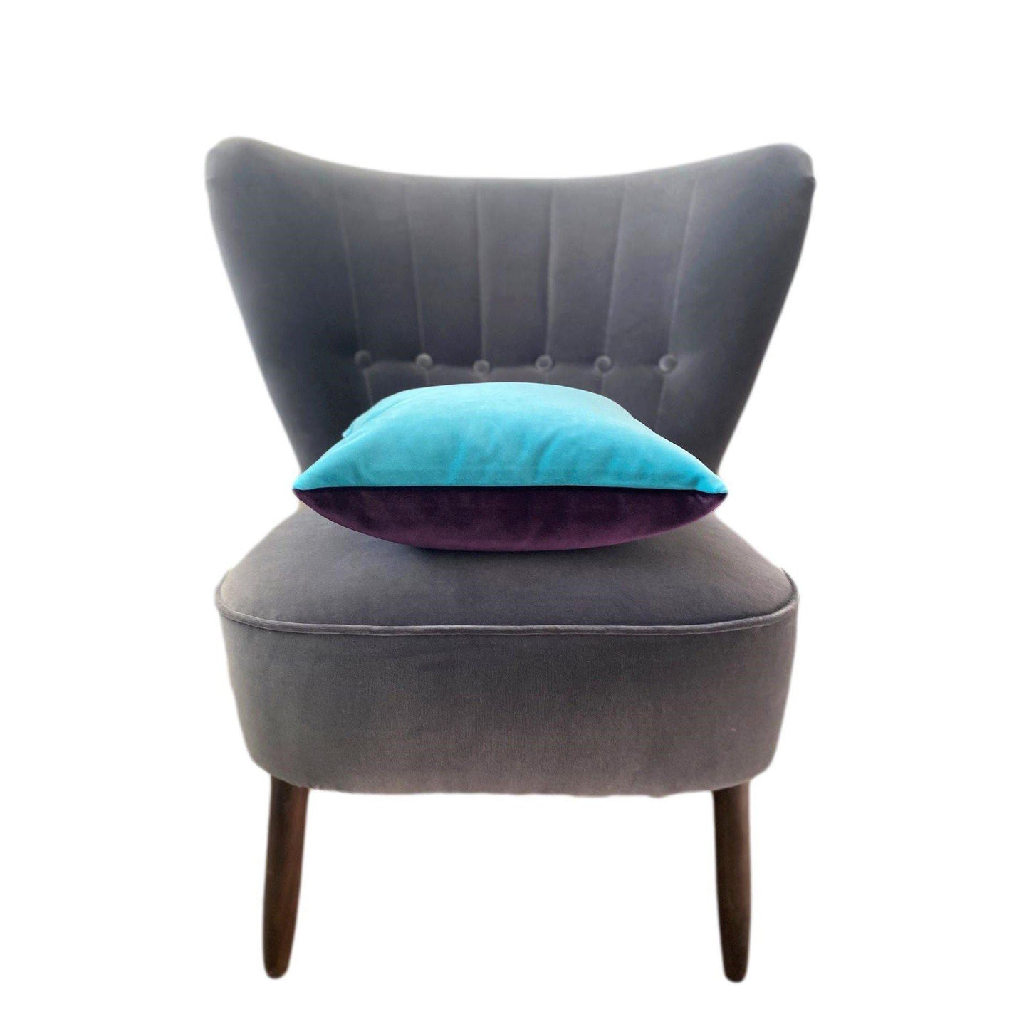turquoise velvet cushion cover with purple by Luxe 39