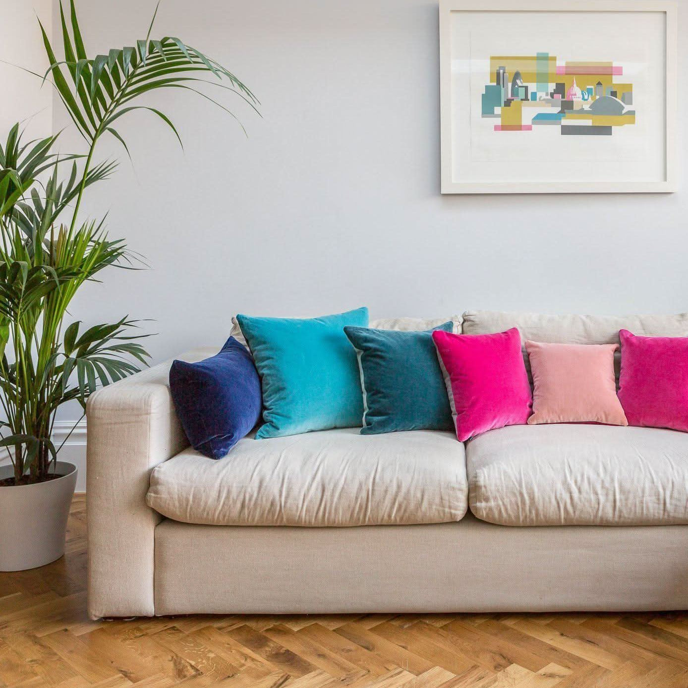 Teal Velvet Cushion with Turquoise Luxe 39