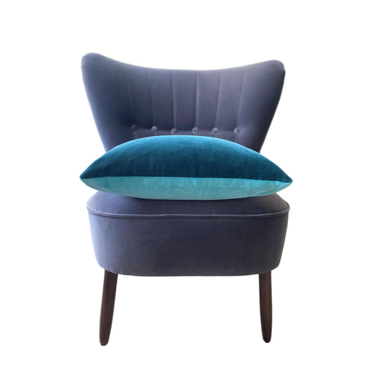 teal velvet cushion with turquoise by luxe 39