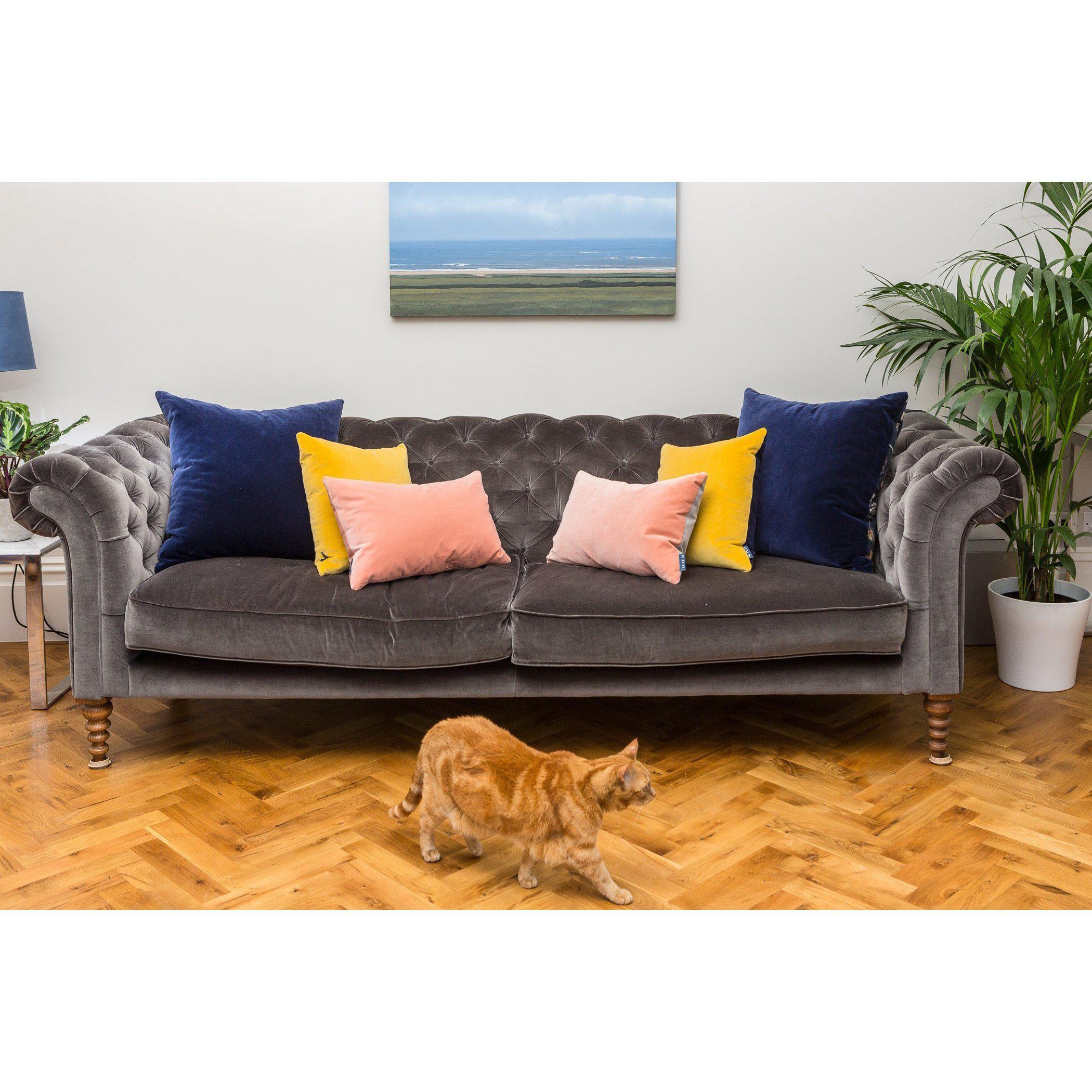 Grey couch discount with mustard cushions