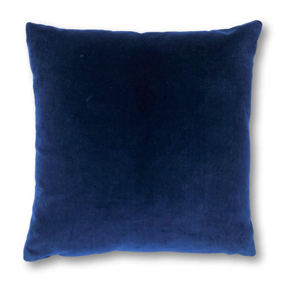 Royal Blue Velvet Cushion with Navy