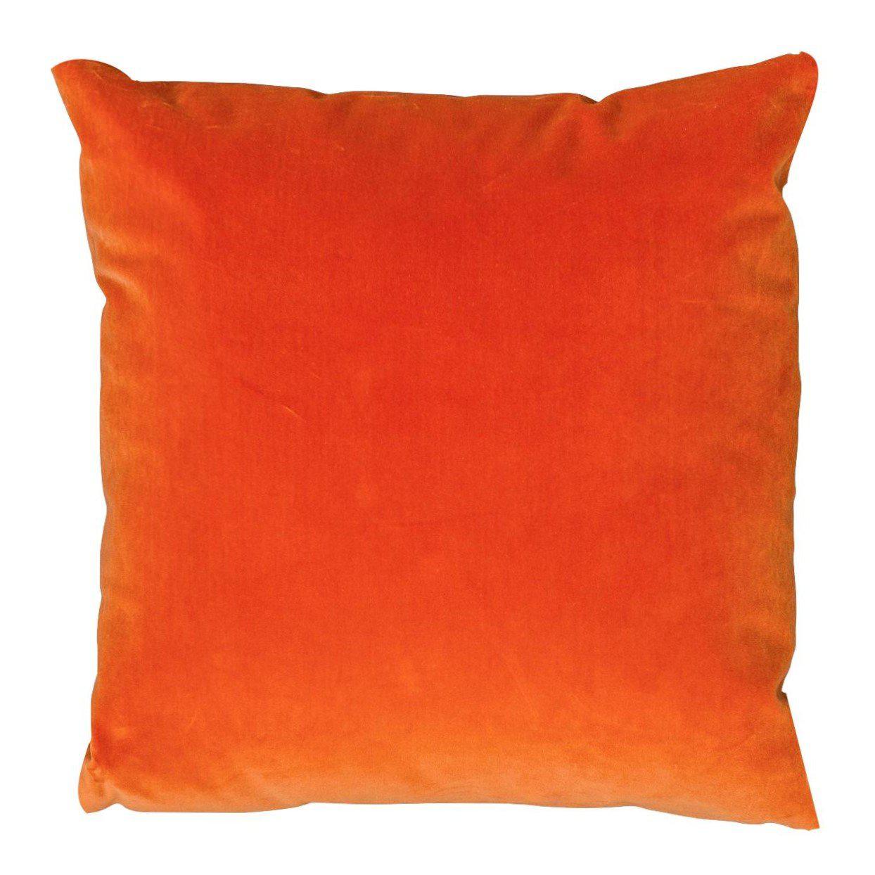 orange velvet cushion by luxe 39