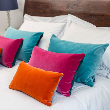 pink teal cushion covers